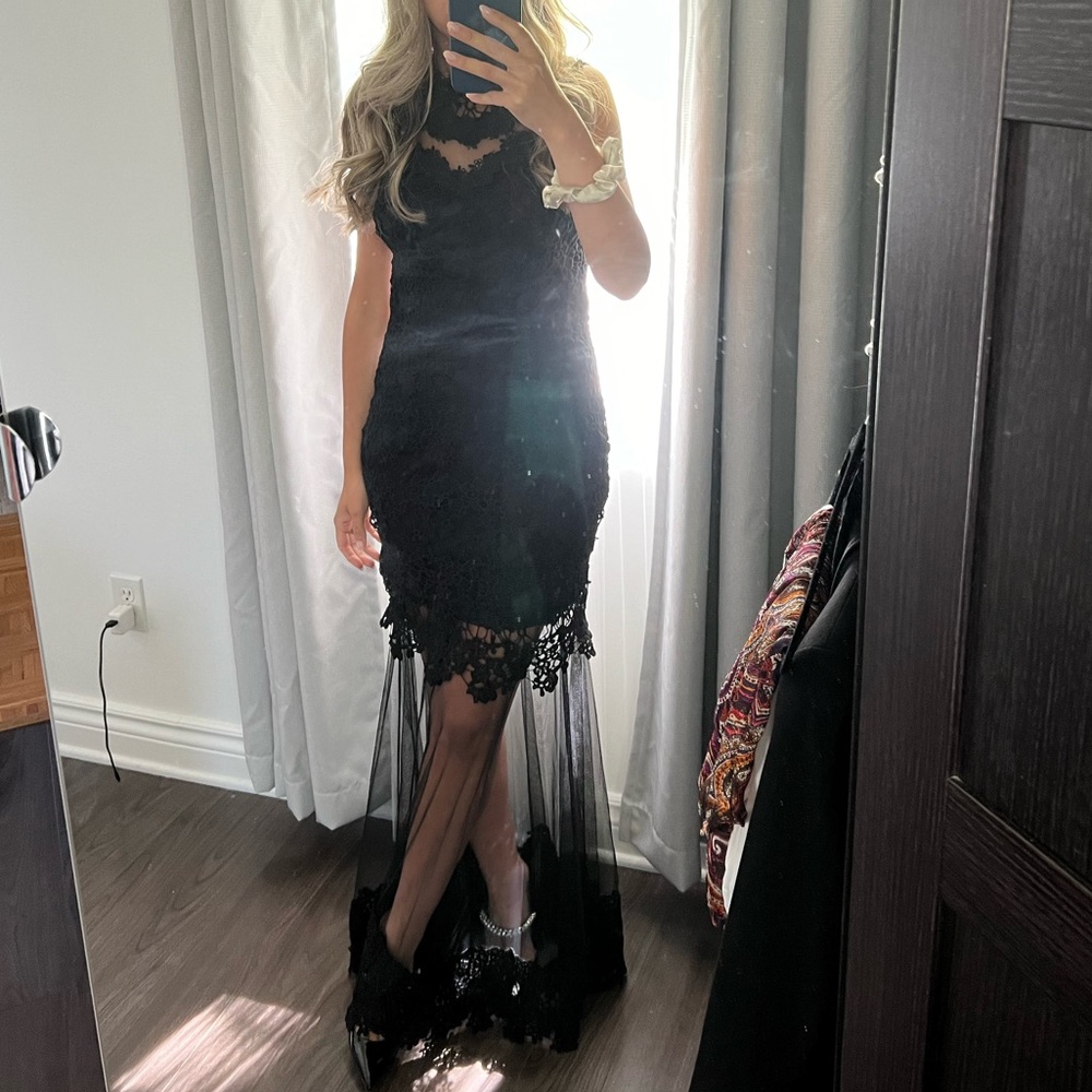 Black lace gown